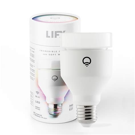 Lifx Multicolour 1100 Lumens A60 E27 Smart Light Bulb Bunnings Warehouse