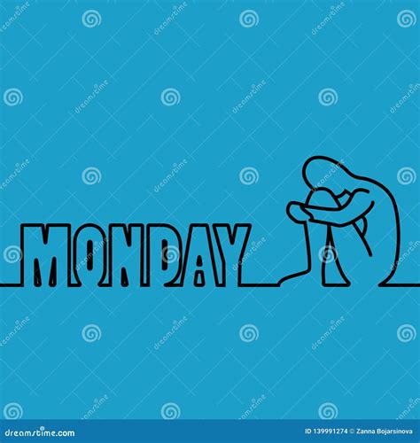Blue Monday The Most Depressing Day Of The Year Stock Vector