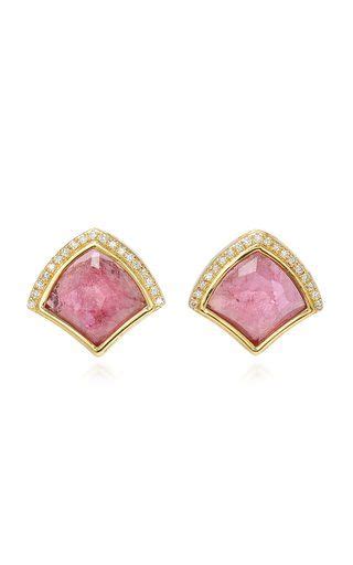 Kashan Pink Single Studs In Pink Tourmalines By Noush Fall Winter