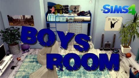 The Sims 4 Boys Room Room Build Youtube