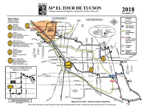 2018 El Tour De Tucson Route Map