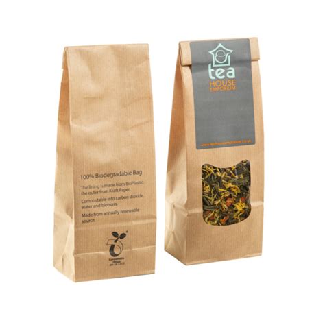 Biodegradable Kraft Paper Bags Food Packaging Tea House Emporium