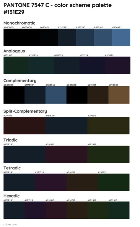 PANTONE 7547 C Color Palettes And Color Scheme Combinations Colorxs Com