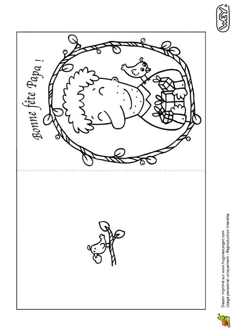 Carte à imprimer, à colorier et à découper pour la fête des papas