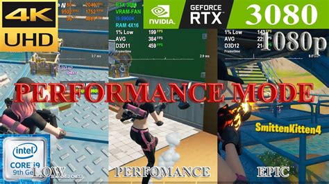 Fortnite Rtx 3080 1080p Epic And Low Settings Performance Mode On