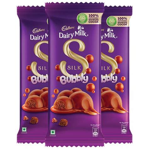 Buy Cadbury Dairy Milk Silk Bubbly Chocolate Bar 3x50 Gm Online At Best