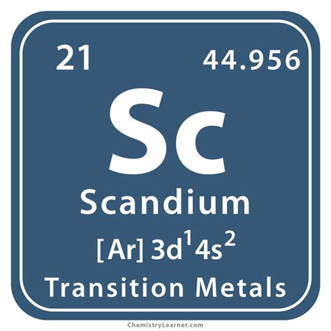 Scandium Facts Symbol Discovery Properties Uses