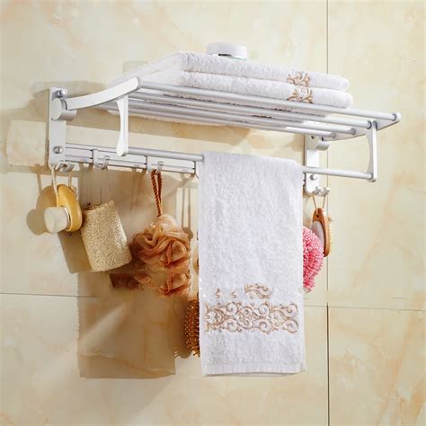 Foldable Aluminum Towel Bar Set Rack Tower Holder Hanger Bathroom Bath