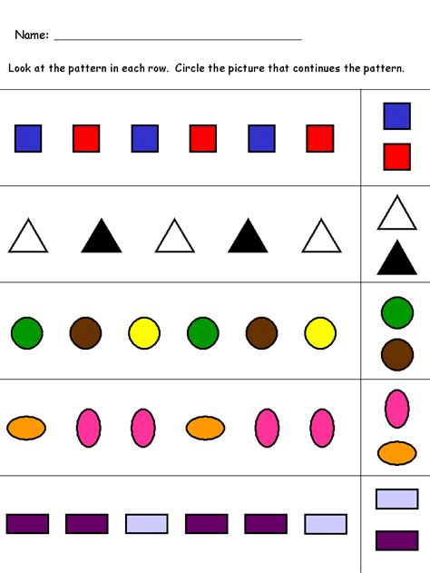 Kindergarten Worksheets Maths Worksheets Pattern Recognition