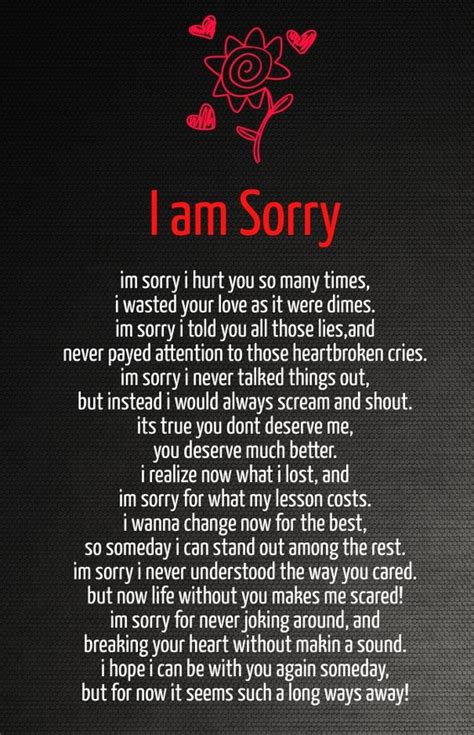 15 sample sorry/apology letters to your girlfriend. What is an apology poem