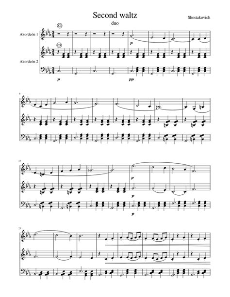 Second Waltz Duo For Accordions Sheet Music For Accordion Mixed Duet