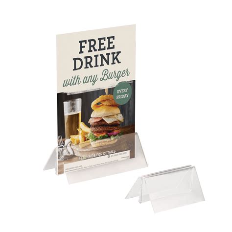 Our acrylic calling card displays feature counter, floor standing, and wall mount designs for placement anywhere. Acrylic Menu Card Holder Base | Display Card Holders