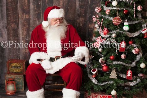Digital Backdrop Christmas Santa Holding Child Santa Etsy
