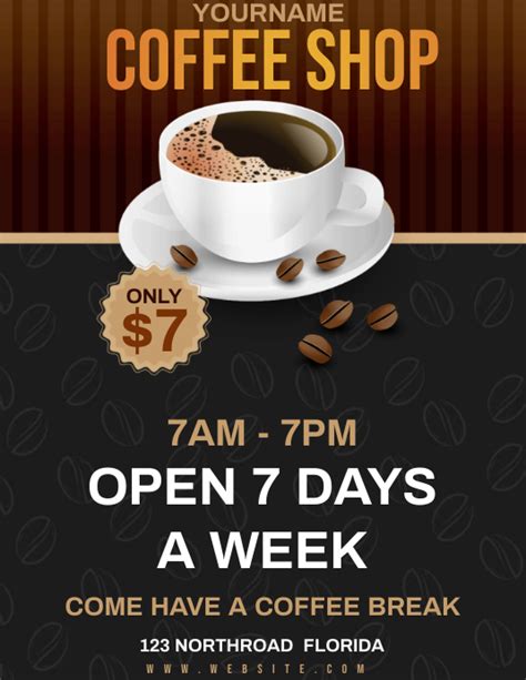 Coffee Shop Ad Flyer Template Postermywall
