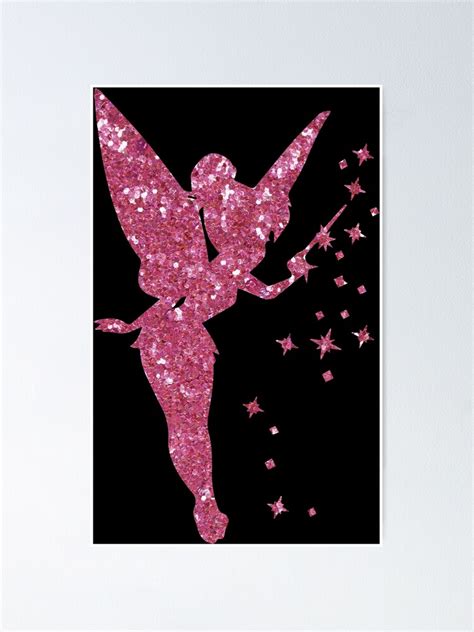 Tinkerbell Rose Gold Glitter Sticker Poster For Sale By Rifana Art