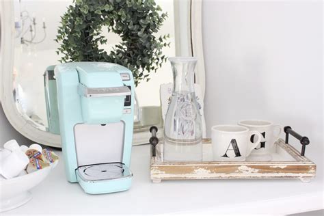 The settings allow you to adjust the intensity of your brew, and you can even experiment with new flavors. A Cottage Style Coffee Station Perfect for a Bedroom | My ...