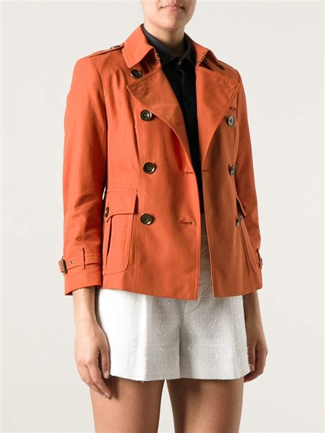 Lyst Burberry Brit Classic Short Trench Coat In Orange