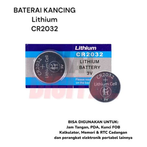 Jual Baterai CR2032 3V Battery Kancing Kalkulator Jam Tangan Remote