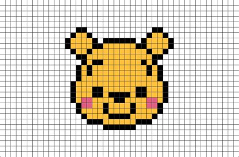 Winnie The Pooh Face Pixel Art Brik