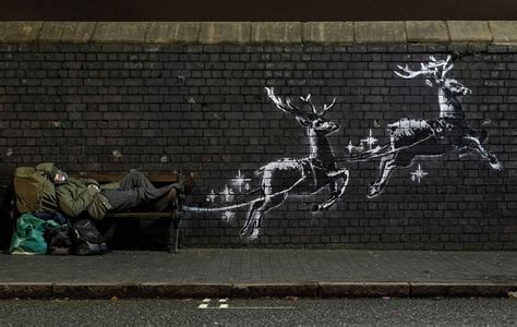 Banksy Christmas Mural Featuring Homeless Man Pops Up In Birmingham