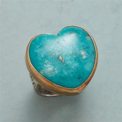 Turquoise Heartbeat Ring In 2020 Heart Beat Ring Turquoise Heart