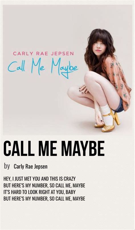 Call Me Maybe Call Me Maybe Music Album Covers Music Poster Ideas
