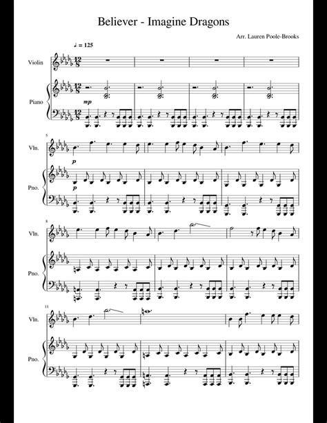50 videos play all mix imagine dragons believer easy piano tutorial by plutax youtube alan walker faded easy piano. Imagine_Dragons-Believer sheet music for Violin, Piano ...