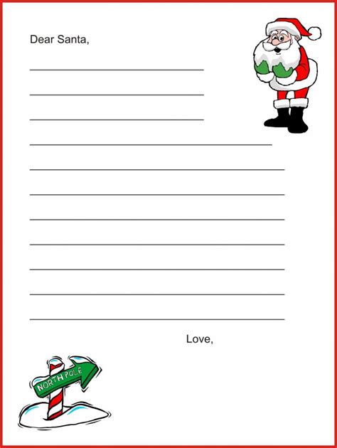 Free Christmas Printables For Kids Letters To Santa Thank You Letter