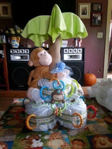 Monkey Diaper Cakes For Baby Showers Monkey Diaper Cake Jungle Theme