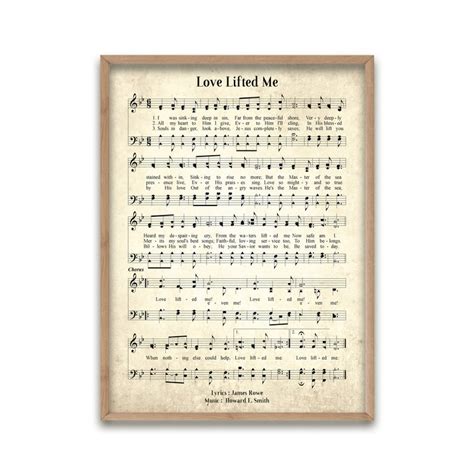 Love Lifted Me Vintage Hymn Wall Art Print Biblical Sheet Etsy