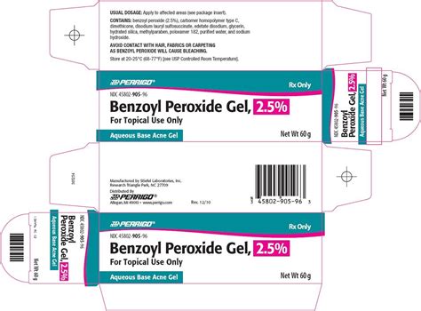 Perrigo Benzoyl Peroxide Gel Fda Prescribing Information Side