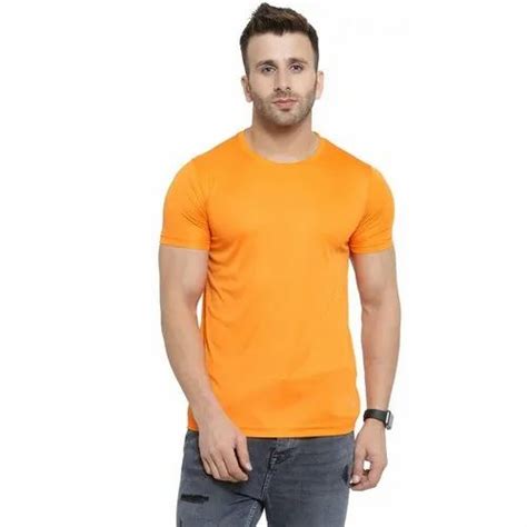 Boys Yellow Micro Polyester Round Neck T Shirt Size Medium At Rs 85