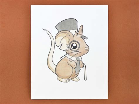 Cute Mouse Drawing Step By Step Finally Add A Shadow Below The Mouse