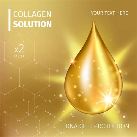 Premium Vector Collagen Serum And Vitamin Background Concept Skin