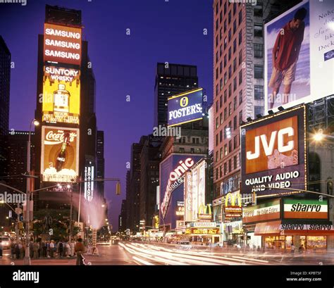 1992 Historical Neon Billboard Signs Times Square Manhattan New York