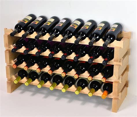 Modular Wine Rack Pine Wood 32 96 Bottle Capacity Storage 8