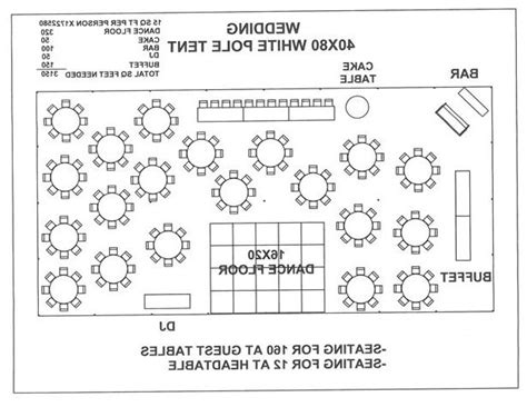 40x80 Wedding Tent Wedding Reception Layout Wedding Tent Layout