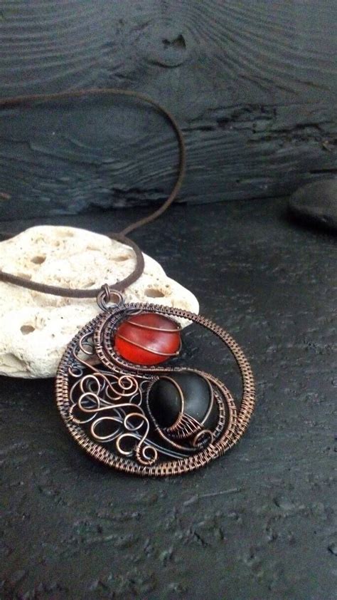 Yin Yang Necklace Wire Wrapped Jewelry Witch Necklace Magic Amulet Wire