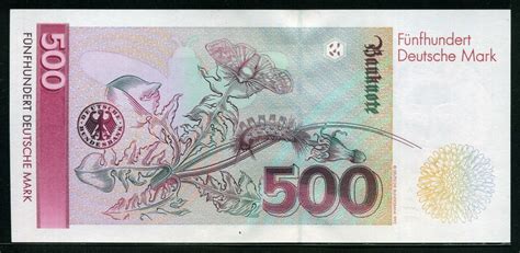 The sole currency of germany has been the euro since 2002. German currency 500 Deutsche Mark banknote 1991 Maria Sibylla Merian|World Banknotes & Coins ...