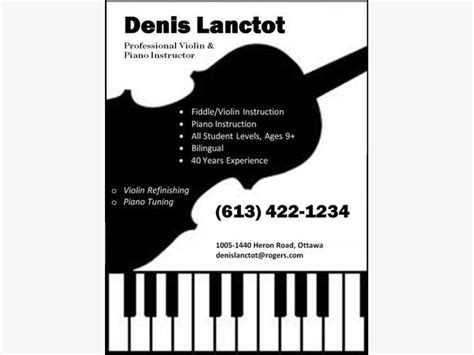 Visit www.bendeanemusiclessons.weebly.com to sign up. Denis Lanctot - Violin Lessons, Piano Lessons Instruction ...