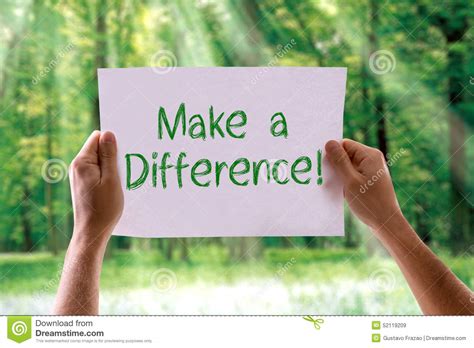 Make A Difference Card With Nature Background Stock Photo - Image: 52119209