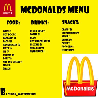 You've found bloxburg news, a fan account dedicated to sharing news on roblox's welcome to bloxburg — thanks for 23k! McDonald's Menu - Roblox