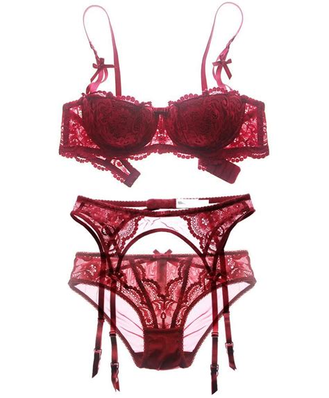 Bonnie Lingerie Bra Set Red Petite Cherry Lingerie Latex Lace