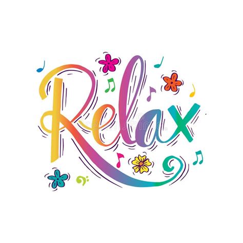 Relax Word Lettering Stock Vector Illustration Of Icon 115660636