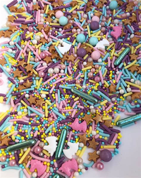 Unicorn Magic Sprinkles Mix Pastel Sugar Pearls Strands Etsy Uk