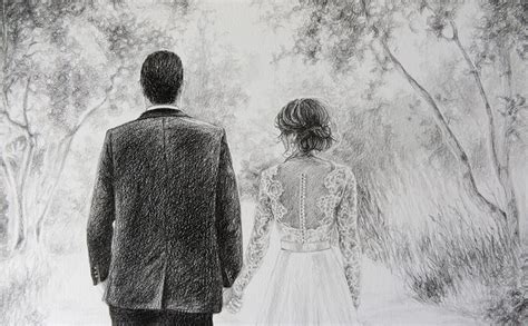 Wedding Couple Drawing True Image Fine Art