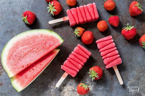 Aardbei watermeloen ijsjes recept