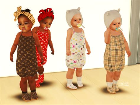 Designer Romper And Matching Shoes Sims 4 Toddler Clothes Sims 4 Cc