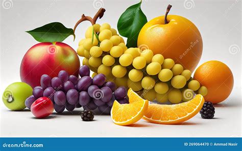 Oranges Grapes And Apple Fruit Generative Ai Stock Photo Image Of