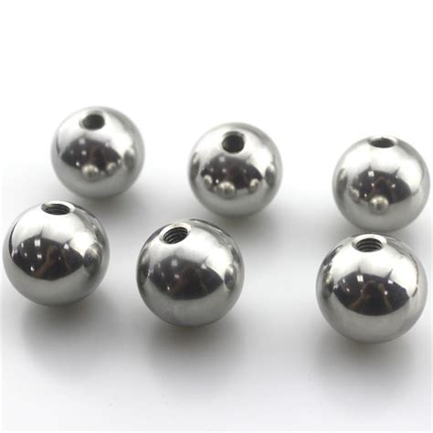 Ss304 Solid Stainless Steel Balls With Threaded Blind Half Hole 15mm 158mm